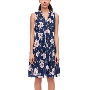 Rebecca Taylor magnolia floral silk dress navy 10